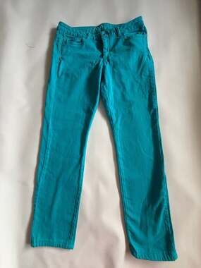 Michael Kors Womens Teal Turquoise Skinny Straight Leg Jeans Size6 Stretch Denim